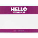 Hello My Name Is stickers Purple - 50 pieces