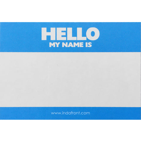 Hello My Name Is stickers blue - 50 pieces