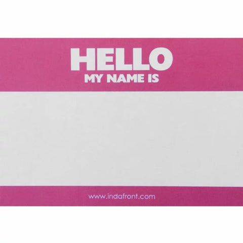 Hello My Name Is stickers pink - 10 pieces